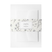 EMELIA Floral Cream Chinoiserie Wildflower Wedding Uitnodigingen Wikkel (Voorkant Voorbeeld)