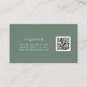 EMELIA Forest Sage Green QR Code Gift Registry Informatiekaartje (Voorkant)
