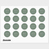 EMELIA Forest Woodland Natuur Sage Green Wedding Ronde Sticker (Vel)