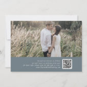 EMELIA foto  donkerblauw minimalistische bruiloft Save The Date (Achterkant)
