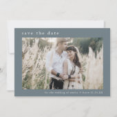EMELIA Foto Dusty Blue Winter Minimal Wedding Save The Date (Voorkant)