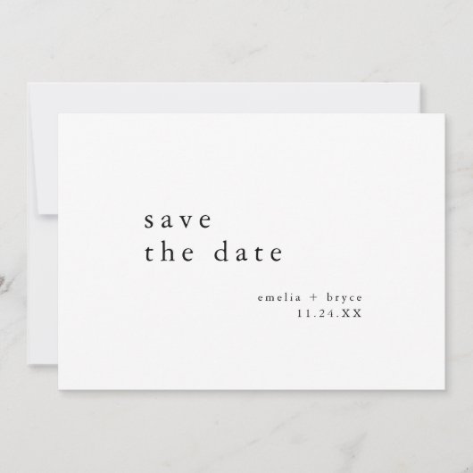 EMELIA Foto Moderne Boho Winter Minimalistische Hu Save The Date (Voorkant)