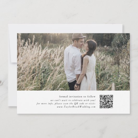 EMELIA Foto Moderne Boho Winter Minimalistische Hu Save The Date (Achterkant)