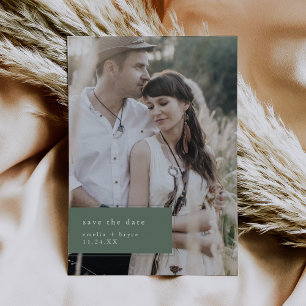 EMELIA Foto Sage Green Forest Mountain Wedding Save The Date