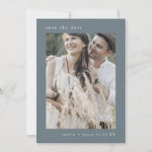 EMELIA Foto Winter Minimalist Dusty Blue Wedding Save The Date (Voorkant)