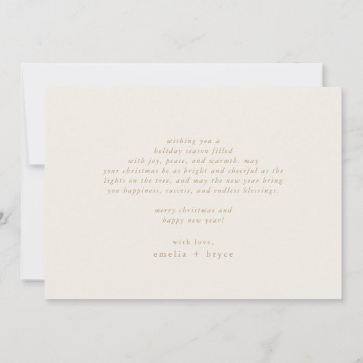 EMELIA Gold Easy Bible Verse Kerst Feestdagenkaart (Achterkant)