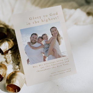 EMELIA Gold Family Foto God Christelijk Kerst Feestdagenkaart