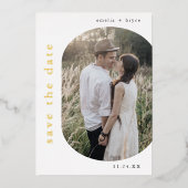 EMELIA Gold Folie Boho Modern Wedding Save the Dat Uitnodiging (Voorkant)