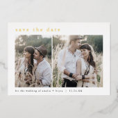 EMELIA Goud Folie Rustieke Boho Trouw Save the Dat Uitnodiging (Voorkant)
