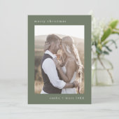 EMELIA Green Bohemian Xmas Familiefoto Kerstmis Feestdagenkaart (Staand voorkant)