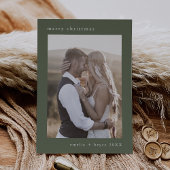 EMELIA Green Bohemian Xmas Familiefoto Kerstmis Feestdagenkaart