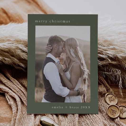 EMELIA Green Bohemian Xmas Familiefoto Kerstmis Feestdagenkaart