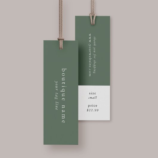 EMELIA Green Hang Labels Kledinglabel Prijs Label Mini Visitekaartjes