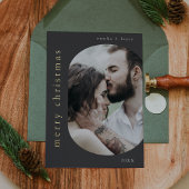 EMELIA Grijs Goud Fotootje Vrolijk Kerstfeest Folie Feestdagenkaart