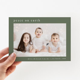 EMELIA Groene Familie Foto Vrede op Aarde Kerstmis Feestdagenkaart