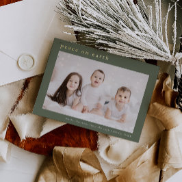 EMELIA Groene Folie Foto Vrede op Aarde Kerst Feestdagenkaart