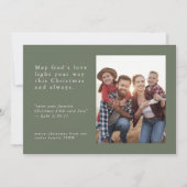 EMELIA Groene Foto Gemakkelijk Eenvoudige Religieu Feestdagenkaart (Voorkant)