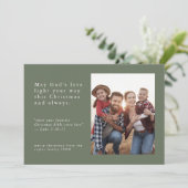 EMELIA Groene Foto Gemakkelijk Eenvoudige Religieu Feestdagenkaart (Staand voorkant)