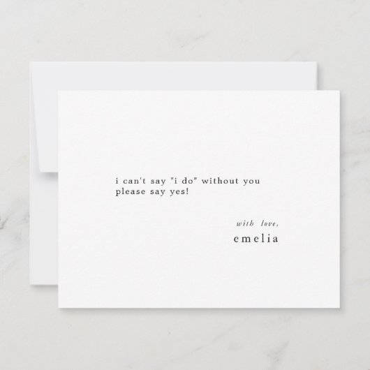 EMELIA, jij bent mijn bruidsmeisje voorstel Kaarte Kaart (Achterkant)