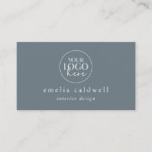 EMELIA Logo Minimal Dusty Blue Minimalist Rustic Visitekaartje (Voorkant)