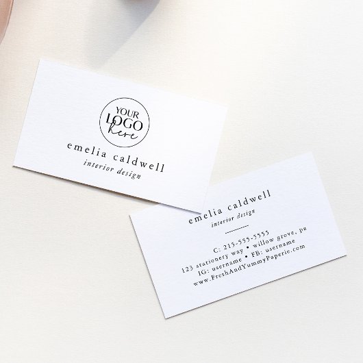 EMELIA Logo Uniek Neutraal Wit Zwart Rustiek Boho Visitekaartje