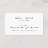 EMELIA Logo Uniek Neutraal Wit Zwart Rustiek Boho Visitekaartje (Achterkant)