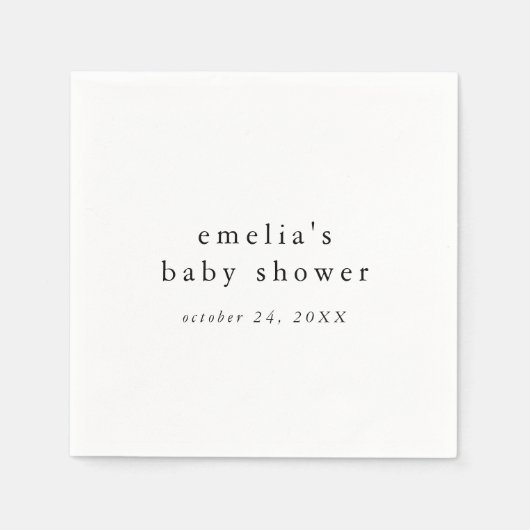 EMELIA Minimaal Rustiek Eenvoudig Baby shower Serv Servet (Voorkant)