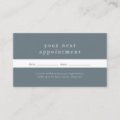 EMELIA Minimal Blue Rustic Small Business Reminder Afsprakenkaartje (Achterkant)