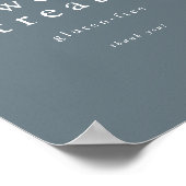 EMELIA Minimal Dusty Blue Boho Rustic Sweet Treats Poster (Hoek)