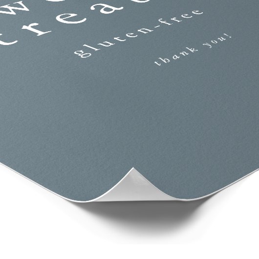 EMELIA Minimal Dusty Blue Boho Rustic Sweet Treats Poster (Hoek)