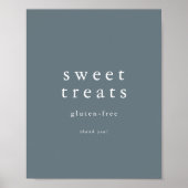 EMELIA Minimal Dusty Blue Boho Rustic Sweet Treats Poster (Voorkant)