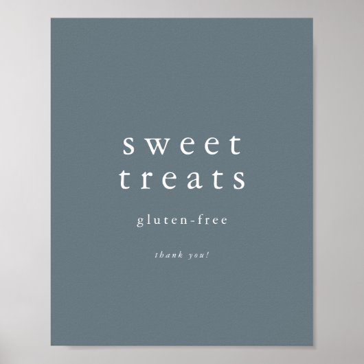 EMELIA Minimal Dusty Blue Boho Rustic Sweet Treats Poster (Voorkant)