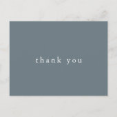 EMELIA Minimal Dusty Blue Rustic Wedding Bedankt Briefkaart (Voorkant)