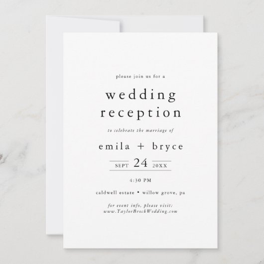 EMELIA Minimalistische Unieke Neutrale Huwelijksre Kaart (Voorkant)