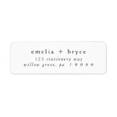 EMELIA Minimalistische Unieke Retouradreslabels Etiket (Voorkant)