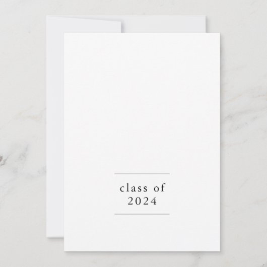 EMELIA Modern Boho Minimalist Graduation Party Kaart (Achterkant)