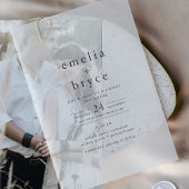 EMELIA Modern Boho Minimalistische Unieke Zwarte H Vellum Uitnodigingen
