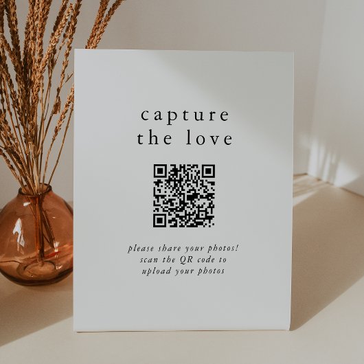 EMELIA Modern Boho Rustic Capture the Love Wedding Reclamebord Met Voetstuk