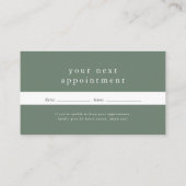 EMELIA Modern Sage Green Small Business Reminder Afsprakenkaartje (Achterkant)
