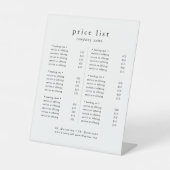 EMELIA Modern Simple Business Services Prijslijst Reclamebord Met Voetstuk (Voorkant)