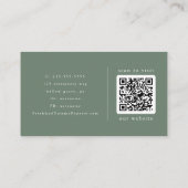 EMELIA moderne salie groene olijf Boho rustieke QR Visitekaartje (Achterkant)