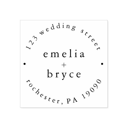 EMELIA Monogram Eenvoudige Boho Trouwrubberstempel Rubberstempel (Afrduk)