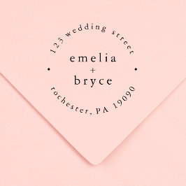 EMELIA Monogram Simple Boho Trouwrubberstempels Rubberstempel