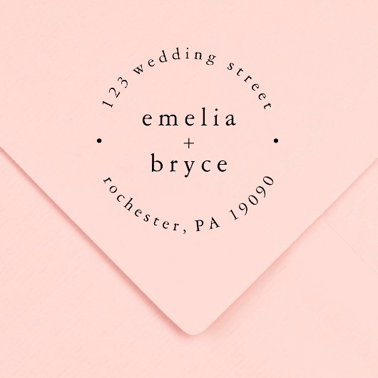 EMELIA Monogram Simple Boho Trouwrubberstempels Rubberstempel