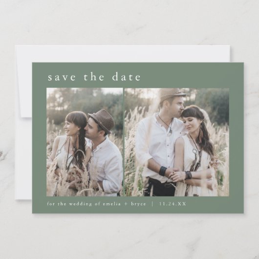 EMELIA Mountain 2 foto Modern Forest Boho Wedding Save The Date (Voorkant)