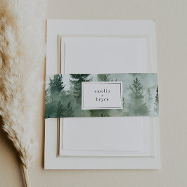 EMELIA Mountain Destination Rustic Forest Wedding Uitnodigingen Wikkel