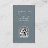 EMELIA Navy Rustic Minimal Dusty Blue Boho Foto Visitekaartje (Achterkant)