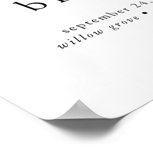 EMELIA Neutral Boho Wedding Welkomstbord Sjabloon Poster (Hoek)