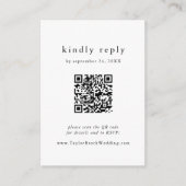 EMELIA QR Code Eenvoudig Modern Boho Wedding RSVP Informatiekaartje (Voorkant)