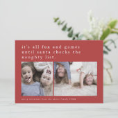 EMELIA Red Hilarische Foto Grappige Kerst Feestdagenkaart (Staand voorkant)